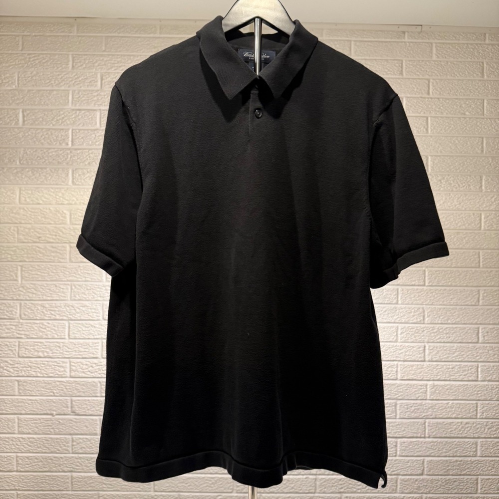 Brooks Brothers Black Pima Cotton Polo Shirt Mens XL Short Sleeve Casual